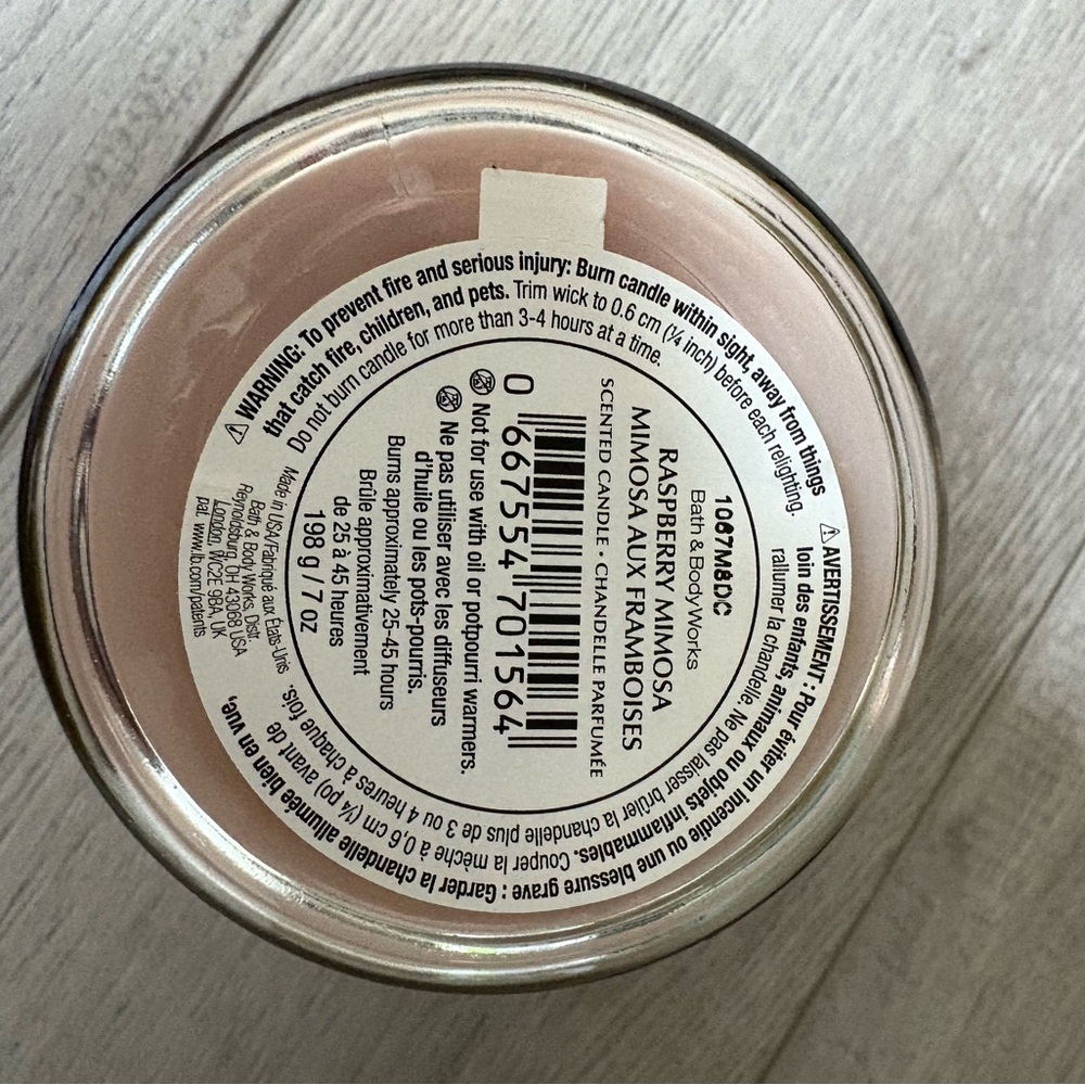 Bath & Body Works Raspberry Mimosa single wick candle - Picture 5 of 5